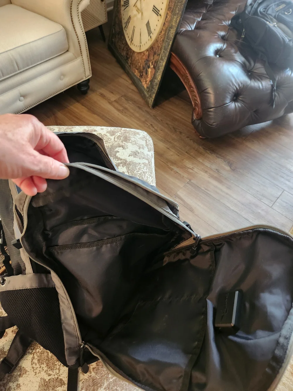 Black and Gray Solar Charging Backpack